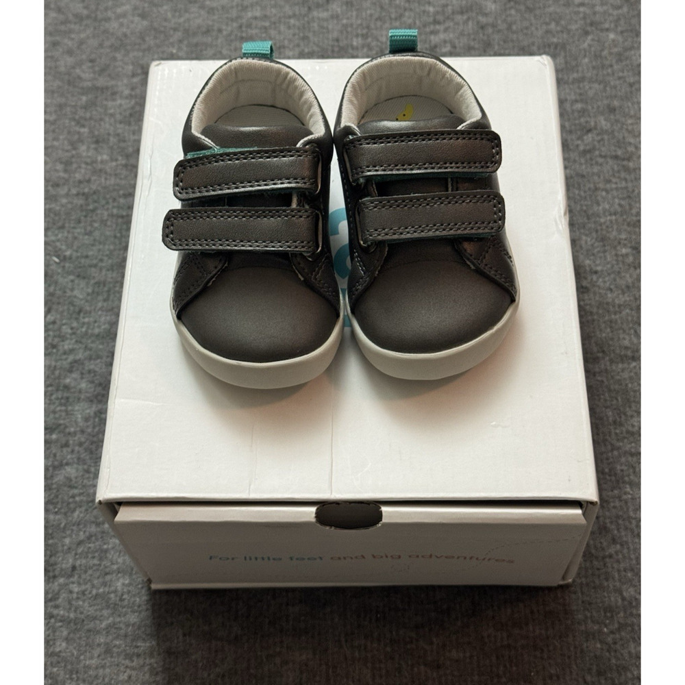 NWB Pewter-Colored Sneakers with Velcro Straps